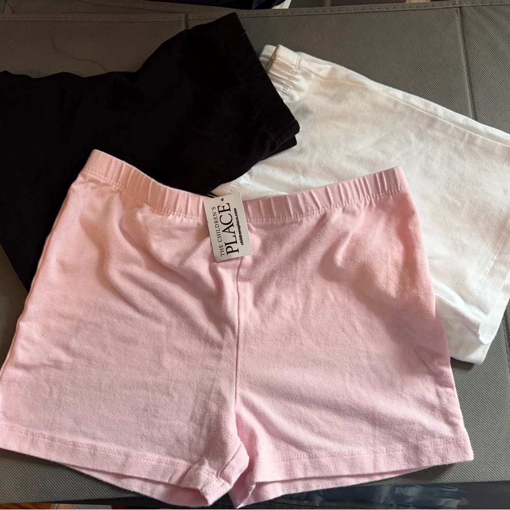 The Children's Place Girls' Cartwheel Shorts Trio - Pink, White, Black